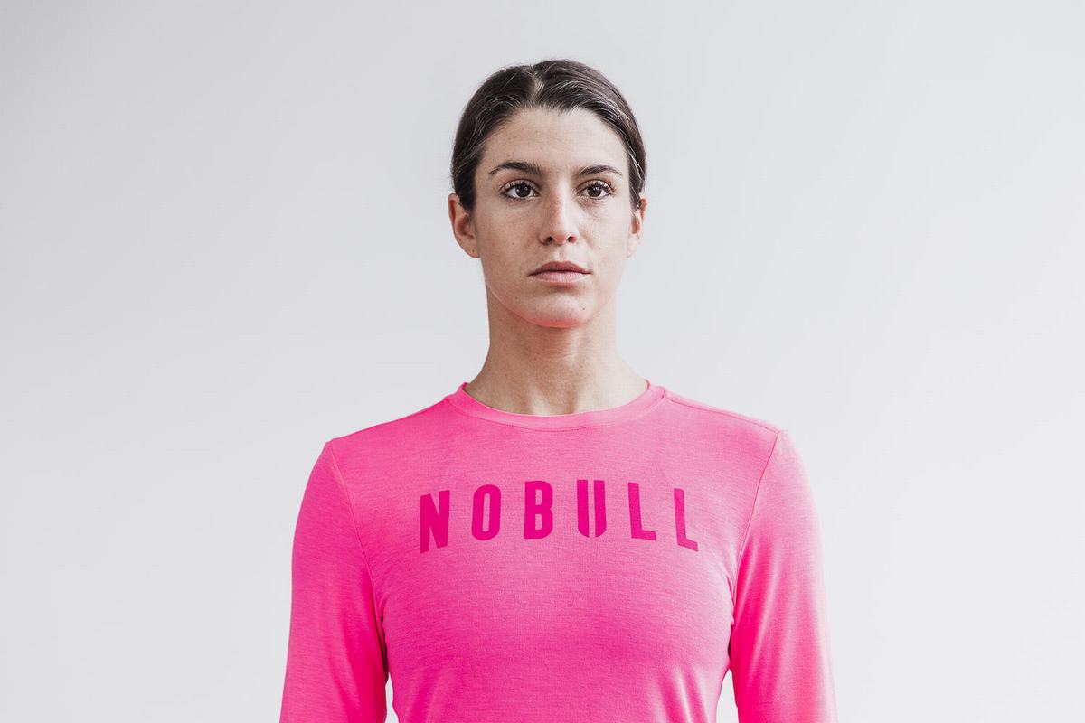 Nobull Women's Long Sleeves Pink | Australia (UF9347)